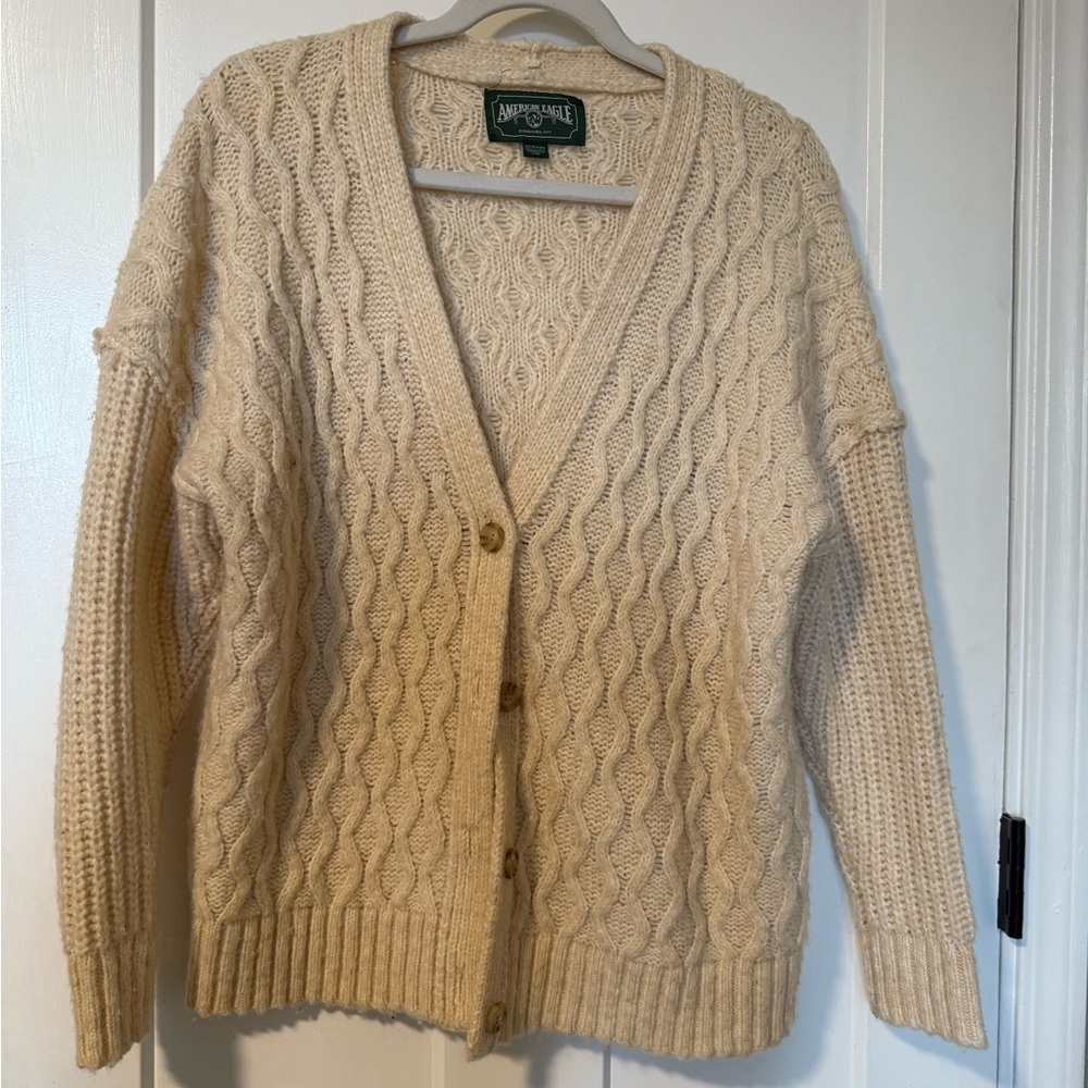 American Eagle Cable Knit Button Sweater Cardigan